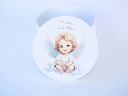 CUTII CATIFEA - Cutie catifea pentru trusou botez Imprimată color  - Ingeras