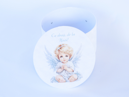 CUTII CATIFEA - Cutie, catifea, pentru trusou botez, imprimată color - Ingeras 2