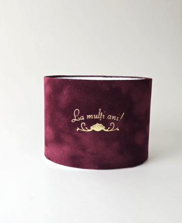 Cutie catifea SENSE, ovală, 160 x120x110h, ,, La mulți ani ,, fara capac - [1]