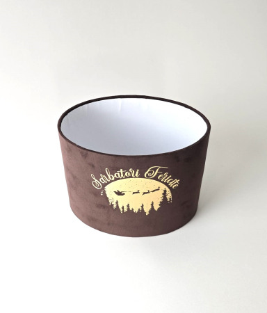 Cutie catifea SENSE, ovală, 160 x120x110h, ,, Sărbători fericite ,, fără capac - [1]