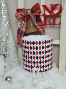 COLECTIA CRACIUN - Cutie cu imprimeu geometric Diametru 15 cm/ Inaltime 15 cm
