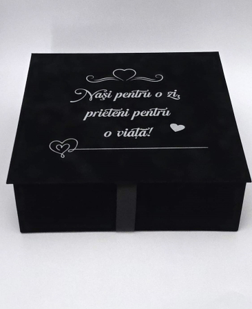 CUTII DREPTE - CUTIE DESCHIDERE CARTE CATIFEA  250x250x100 h mm cu mesaj