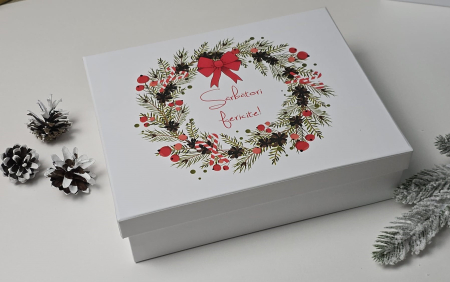 Cutii flori/aranjamente - Cutie dreptunghiulară, cu capac - 250x200x70h