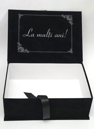 CUTII DREPTE - CUTIE  DREPTUNGHIULARĂ, DESCHIDERE  TIP CARTE,   cu mesaj -