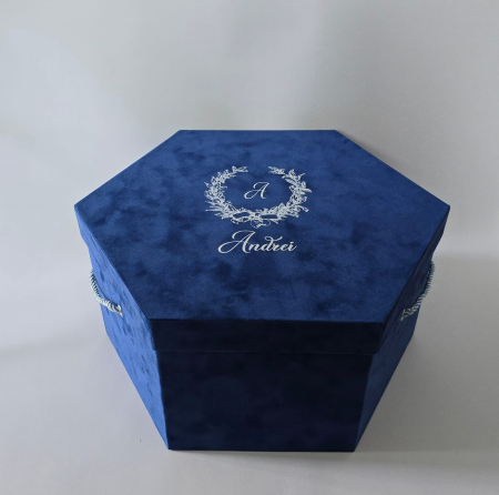 CUTII CATIFEA - Cutie hexagonala ,catifea  360x240h mm -