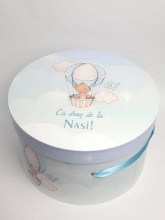 CUTII TRUSOU - Cutie pentru trusou botez Imprimată color  -  Baloon