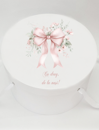 CUTII HARTIE - Cutie pentru trusou botez  ,, Fundita ”