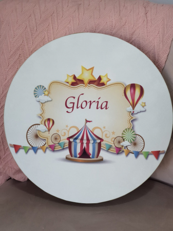 CUTII CATIFEA - Cutie, catifea, pentru trusou botez, imprimată color - Circul