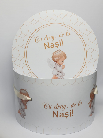 CUTII HARTIE - Cutie pentru trusou botez Imprimată color  -  ANGEL