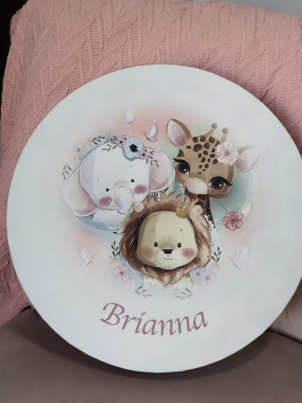 CUTII CATIFEA - Cutie, catifea, pentru trusou botez,  imprimată color - ZOO
