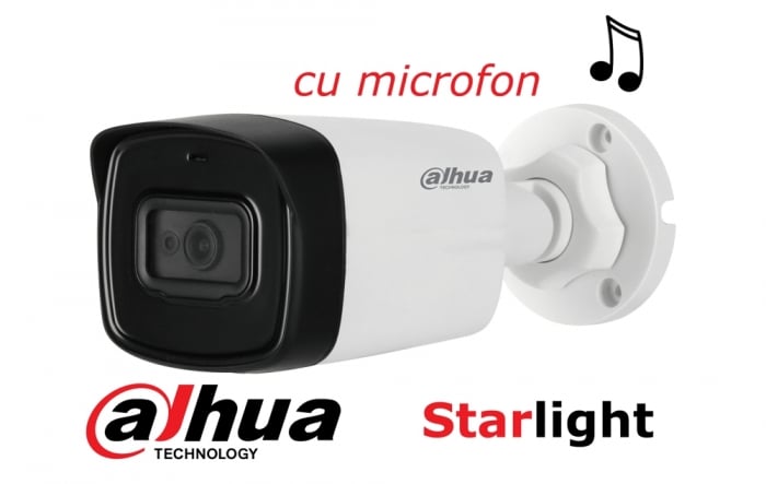 Camera de exterior DAHUA HAC-HFW1230TL-A, 2 Megapixeli, Starlight HDCVI, cu microfon-big