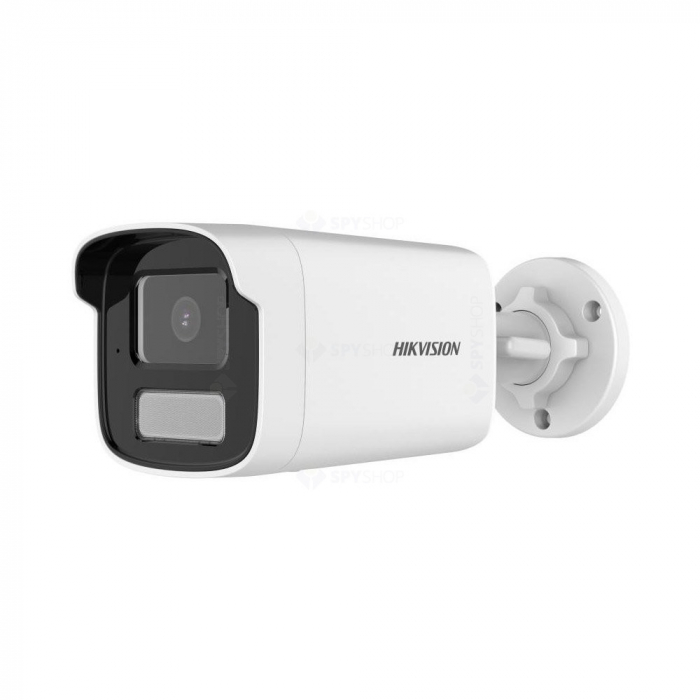Camera supraveghere IP exterior Hikvision 8 megapixeli DS-2CD1T83G2-LIUF(4MM), Smart Hybrid cu LED alb si IR 50 m, lentila 4 mm, slot card, microfon, PoE-big
