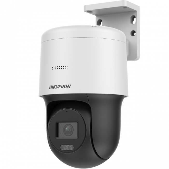 Camera supraveghere IP rotativa 4 megapixeli Hikvision DarkFighter DS-2DE2C400MW-DE-F1-S7, lentila 2.8 mm, IR 30 m, lumina alba 30 m, microfon, difuzor, slot card memorie max. 256Gb, PoE-big
