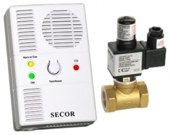 Detector de gaz metan si monoxid (CO) Secor2000 cu electrovalva