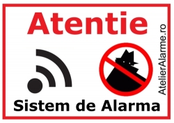 Semn avertizare sistem alarma