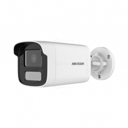 Camera supraveghere IP exterior Hikvision 8 megapixeli DS-2CD1T83G2-LIUF(4MM), Smart Hybrid cu LED alb si IR 50 m, lentila 4 mm, slot card, microfon, PoE0