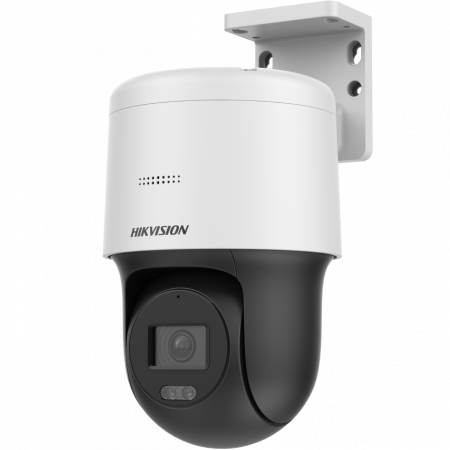 Camera supraveghere IP rotativa 4 megapixeli Hikvision DarkFighter DS-2DE2C400MW-DE-F1-S7, lentila 2.8 mm, IR 30 m, lumina alba 30 m, microfon, difuzor, slot card memorie max. 256Gb, PoE