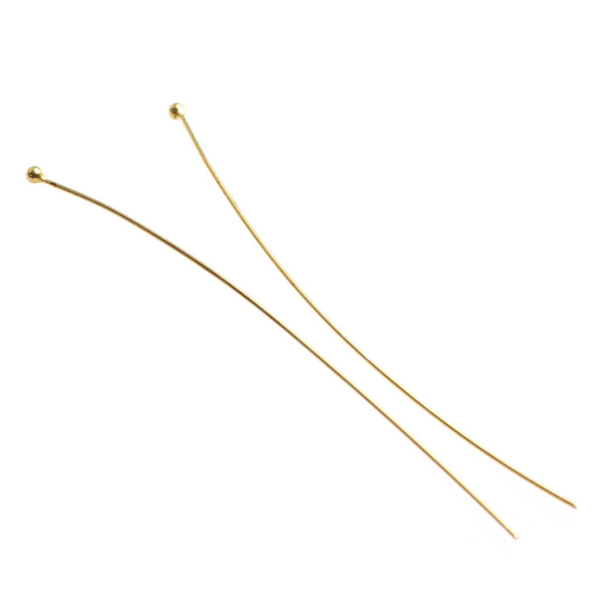 Ac cu bila, argint 925 placat cu aur, lungime 70 mm, grosime 0.5 mm, diametrul bila 2 mm [2]