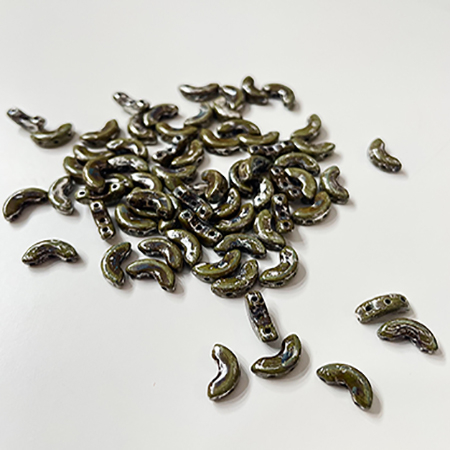 Margele Arcos Par Puca 5 X 10 mm Opaque Green Turquoise New Picasso [2]