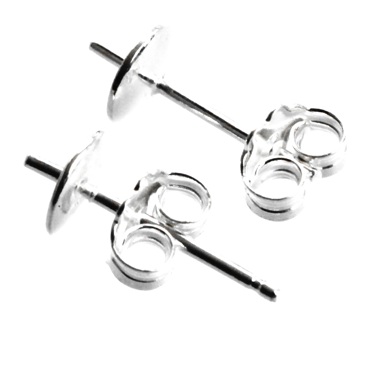 Baza cercei cu platou curbat, argint 925, diametrul 6 mm [2]