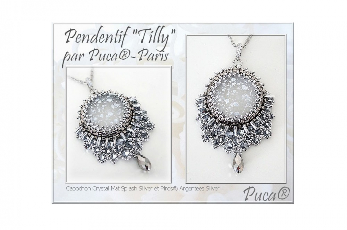 Margele Cabochons 14 mm jet silver [2]