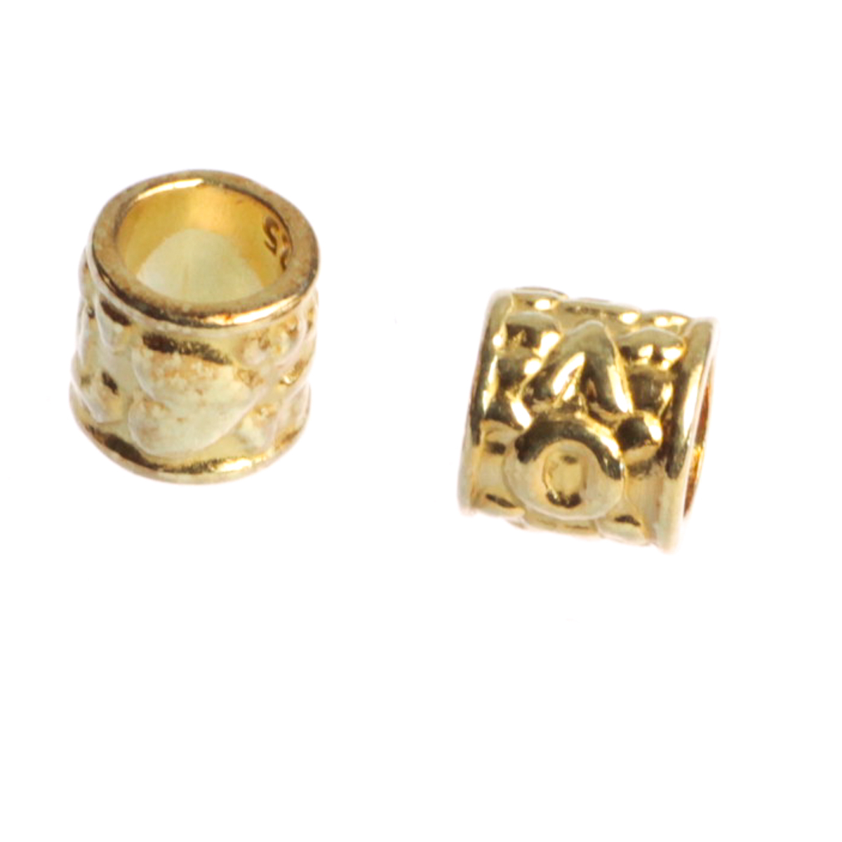Capat lant, cilindric, argint 925 placat cu aur, lungime 6 mm, diametrul 6 mm [2]