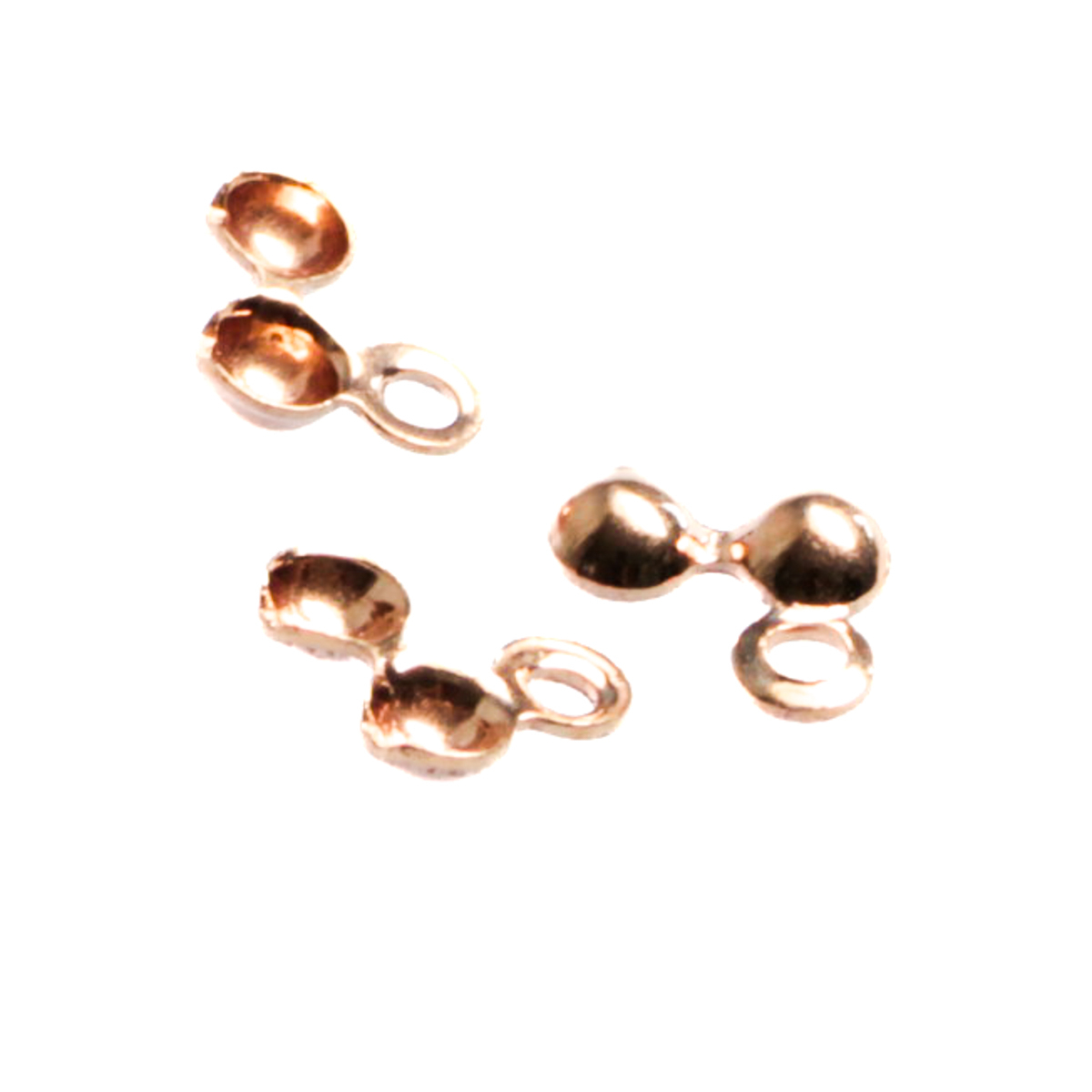 Cover crimp, argint 925 placat cu aur roz, diametrul 3 mm [2]