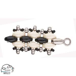 Cymbal VOURKOTI pentru margele Superduo placat argint antichizat [3]