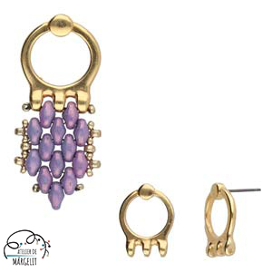 Cymbal FARALI III pentru margele Superduo placat argint antichizat [5]