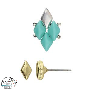 Cymbal PROVATAS baza cercei pentru margele Gemduo placat aur 24K [3]