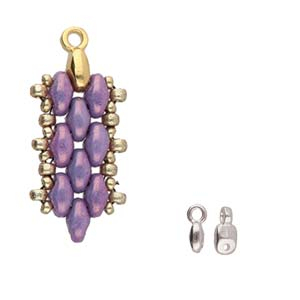 Cymbal VOURKOTI pentru margele Superduo placat argint antichizat [4]