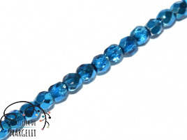 Fire Polished 3 mm Crystal Aqua Metallic Ice [2]