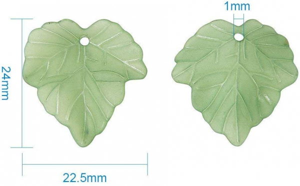Frunze din acrilic verde frosted [3]