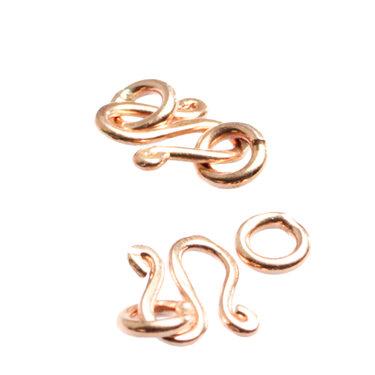 Inchizatoare in forma de S cu zale de prindere, argint 925 placat cu aur roz, lungime 15 mm, grosime 1 mm [2]