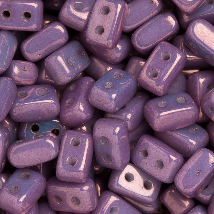 Margele Ios Par Puca 2,5 X 5,5 mm Opaque Mix Amethyst/Gold Ceramic Look [2]