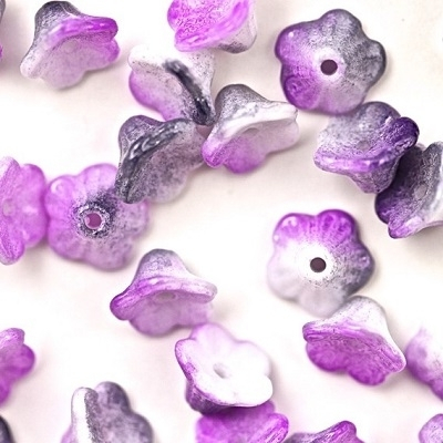 Margele cehesti Floare clopotel 7x5 mm Alabaster funky purple [1]