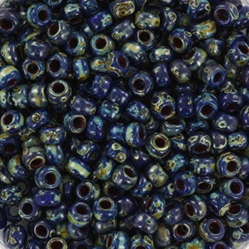 Miyuki seed beads 8/0 - opaque picasso cobaltKR-MISE08-4518 [1]