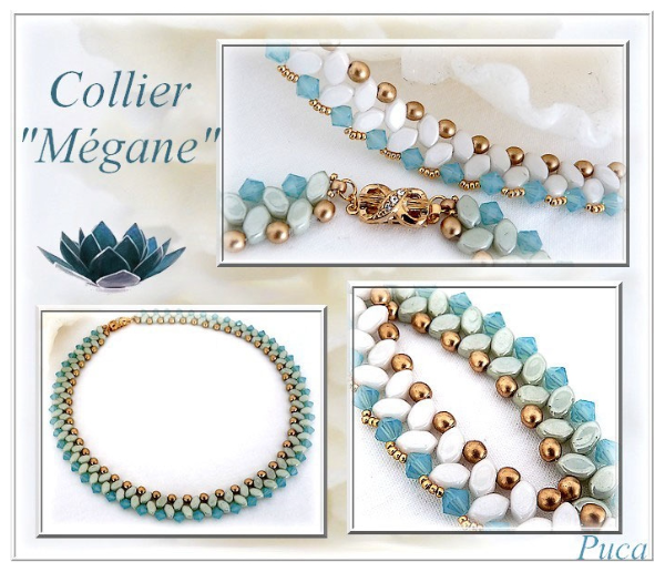 Margele Paros Par Puca 7 X 4 mm Green Aqua Opal Capri Gold [4]