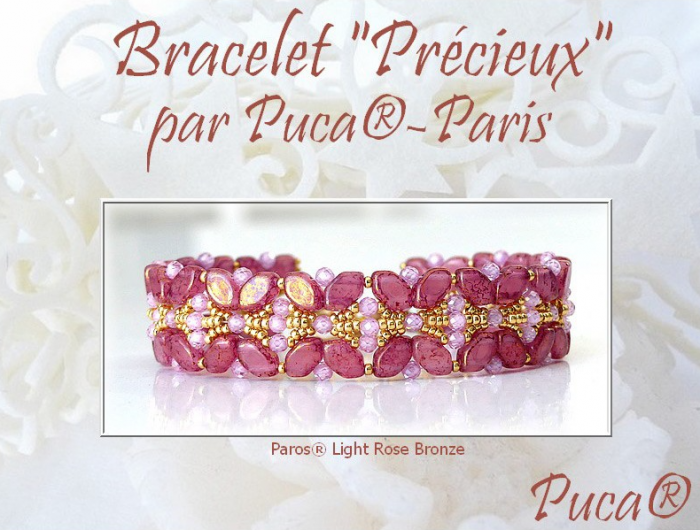 Margele Paros Par Puca 7 X 4 mm Light Rose Opal Luster [4]