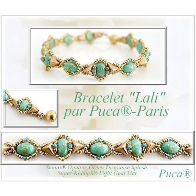 Margele Samos Par Puca 5 X 7 mm Opaque Green Turquoise [3]