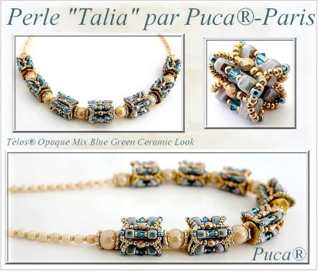 Margele Telos Par Puca 6X12X4 mm Opaque White Tweedy [4]