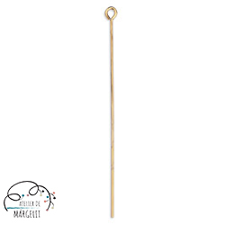 Accesorii metale comune - Ac cu bucla 0,7 mm x 50 mm alama placata cu aur 24K