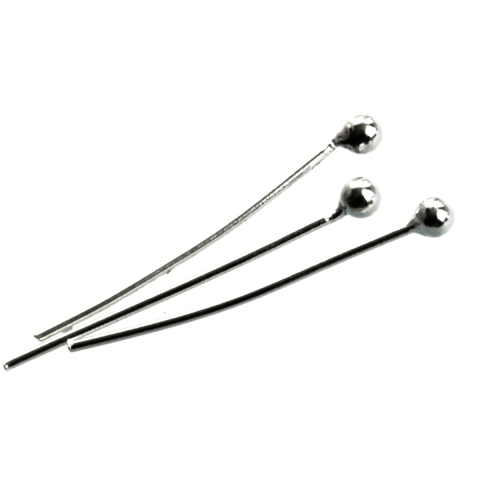 Ace cu bila si ace cu bucla - Ac cu bila, argint 925, lungime 30 mm, grosime 0.5 mm, diametrul bila 2 mm