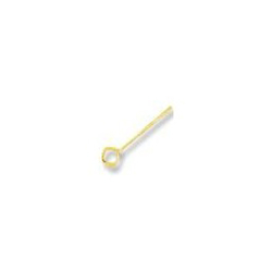 Ace cu bila, ace cu bucla - Ac cu bucla 0,7x25mm din alama placata cu aur 24K