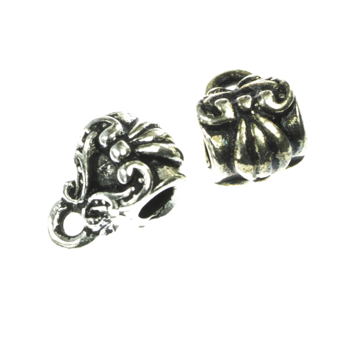 Pandantive, accesorii pandantive - Agatatoare pandantiv, aliaj placat argint antichizat, 10x6 mm, orif. 1 mm
