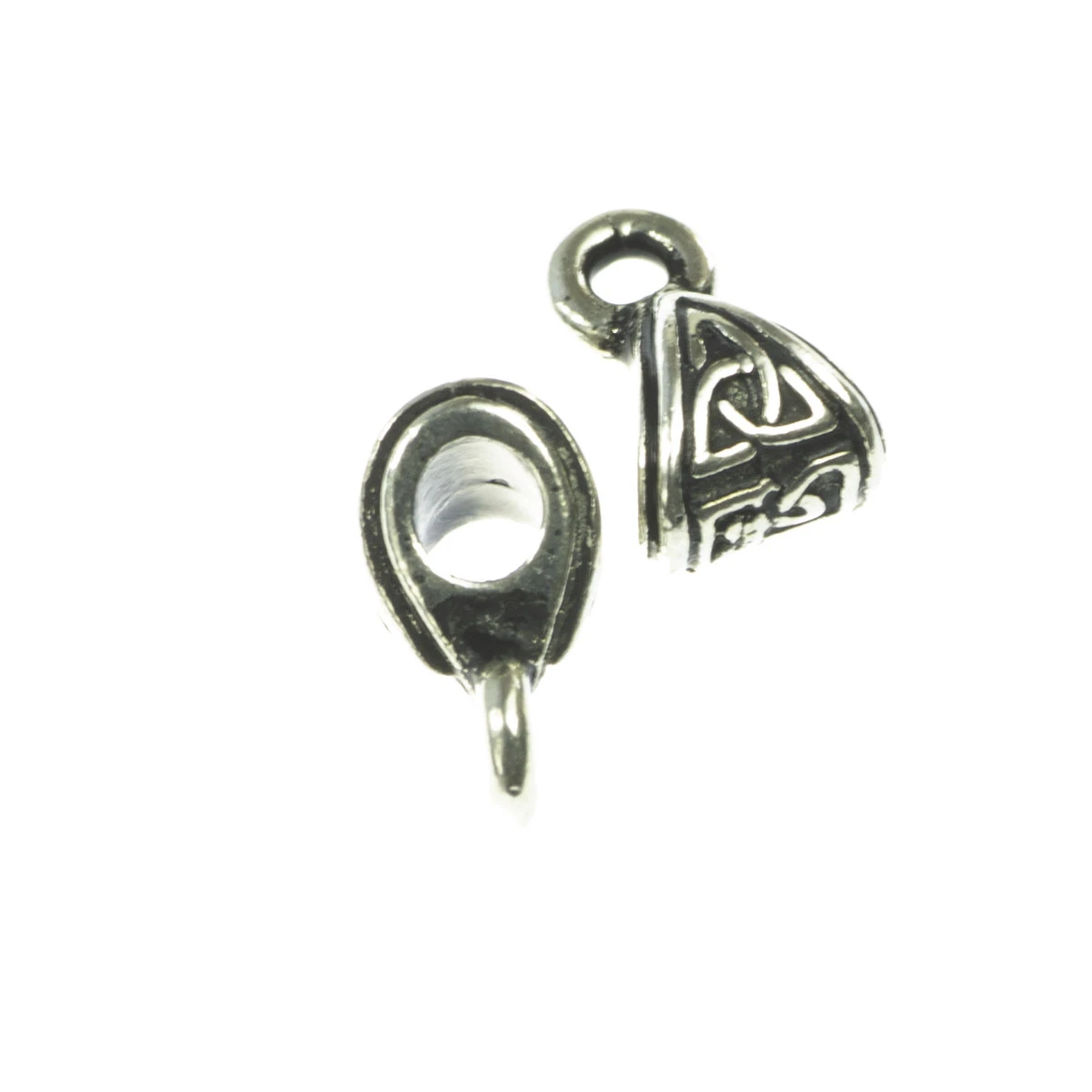 Pandantive, accesorii pandantive - Agatatoare pandantiv, aliaj placat argint antichizat, 9x6 mm, orif. 1 mm