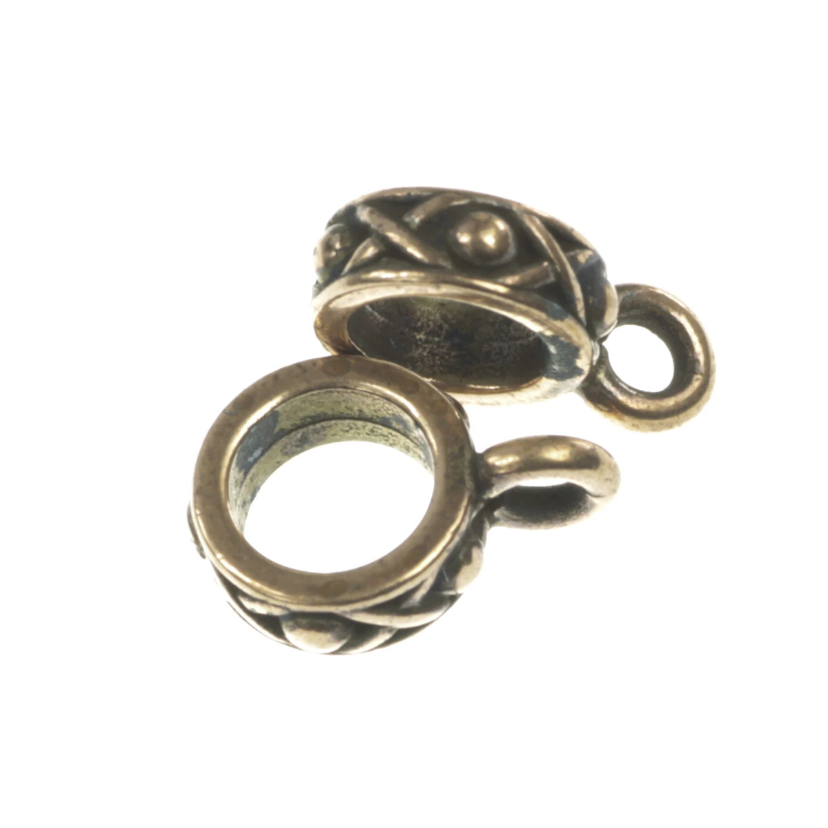 Pandantive, accesorii pandantive - Agatatoare pandantiv, aliaj placat cupru antichizat, l 3.5 mm, D 9 mm, orif. 6 mm