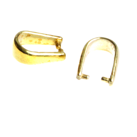 Pandantive si agatatori pandantive - Agatatoare pandantiv cu 2 pini, argint 925 placat cu aur, lungime 6.5 mm
