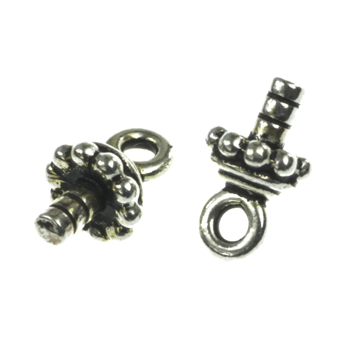 Pandantive, accesorii pandantive - Agatatoare pandantiv cu pin, aliaj placat argint antichizat, 8x7 mm