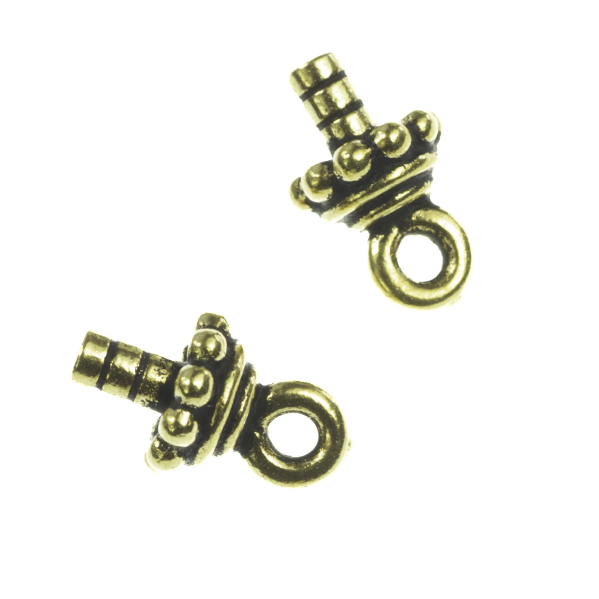 Pandantive, accesorii pandantive - Agatatoare pandantiv cu pin, aliaj placat cu aur antichizat, L 8 mm, D 7 mm